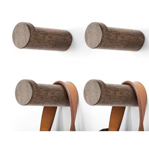 Ganchos de Pared Irregulares de Madera Pulida, Percheros de Grano Natural para Abrigos y Sombreros - Product Image 2