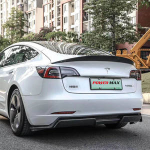 Kit de carrosserie en Fiber de carbone Style artisanal pour Tesla modèle 3 séparateur avant jupes latérales Spoiler arrière - Product Image 2