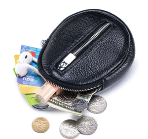 Portefeuille pour femme, sac de rangement, nouveau design 2025, porte-monnaie rond en cuir véritable - Product Image 4