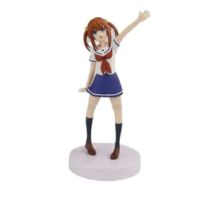 17.5cm OEM custom plastic anime japan hot school girl figure in PVC and ABS material