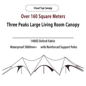 Nouvelle tente de <span class=keywords><strong>camping</strong></span> en forme de wigwam, grande tente en forme de pieuvre, pare-soleil en PU 3000 mm, Oxford renforcé, tente de <span class=keywords><strong>camping</strong></span> en plein air à trois sommets - Product Image 6