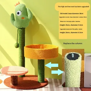 Arbre à chat classique et mignon avec griffoir en sisal épais, résistant à l'usure et de haute qualité, design cactus - Product Image 4