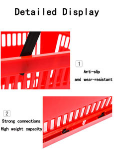 Hookei Custom Logo 28 L Dunkelgrau PP Kunststoff Einkaufs körbe Supermarkt 20 L Einkaufs körbe mit Griffen - Product Image 4