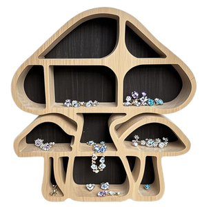 Étagère murale en bois artisanale en forme de champignon, présentoir à cristaux, support flottant - Product Image 2