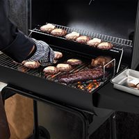 Barbecue au charbon de bois en acier de 30 pouces avec table latérale, barbecue d'extérieur avec 627 pouces carrés En. Barbecue noir