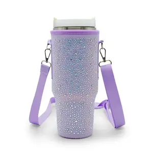 Hot deal bling Water Bottle Holder With Adjustable Strap 40 oz tumbler bag tumbler accessories for water bottle carrier bag