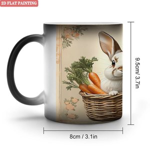 Mug créatif à révélation de chaleur, 11 oz, en céramique noire givrée, pour usage quotidien - Product Image 1