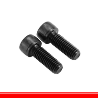 Vis à tête cylindrique moletée en acier allié, oxyde noir, filetage complet