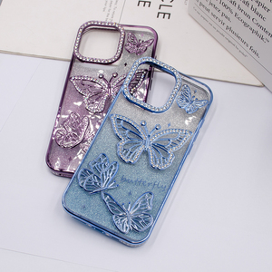 Lung linh 3D bướm long lanh TPU bìa cho <span class=keywords><strong>Iphone</strong></span> 15 Pro Electroplated điện thoại di động trường hợp - Product Image 6
