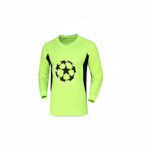Men's High Quality 100% Polyester Heat-Transfer Printed Long Sleeve Soccer Goalkeeper Jersey Quick Dry Adult Game Training - Product Image 2