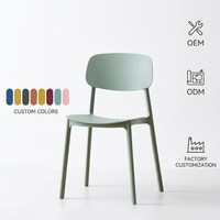Chaise de jardin empilable HUNTOP moderne et simple en plastique épais résistant au soleil avec dossier carré pour usage extérieur en villa