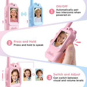 Walkie Talkies Mini Personalizados Más Vendidos para Niños con Certificación CE FCC Rohs, Paquete de 2, Recargables, Juguetes para Niños y Niñas de 3 a 8 Años, Artículos de Regalo - Product Image 4