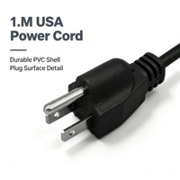 Cable de Alimentación Estándar Americano NEMA 5-15P con Enchufe de Curva Derecha, Aislamiento de PVC y Conductor de Cobre Certificado