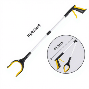 Pinza recogedora de basura de mango largo, plana, de ABS, para saneamiento y limpieza, y pinza para carbón de barbacoa - Product Image 1
