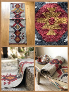 Tapis de couloir géométrique en laine et jute tissé à la main, style tribal bohème rustique, pour entrée et salon - Product Image 6