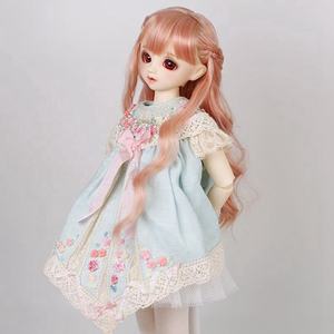 Muñeca <span class=keywords><strong>artificial</strong></span> de pelo ondulado, accesorios <span class=keywords><strong>para</strong></span> el <span class=keywords><strong>cabello</strong></span>, color marrón claro, lavable a mano, color negro - Product Image 4