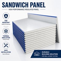 Panneau sandwich en laine de roche haute densité, panneau de protection incendie, système de construction d'ateliers industriels