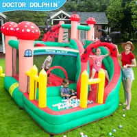Doctor Dolphin Insect Kingdom Fence Slide Happy buttafuori castello di salto gonfiabile casa di rimbalzo commerciale