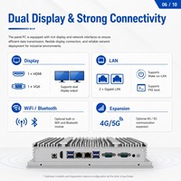 Panel PC Industri 10.1 Inci IP65 Tanpa Kipas Layar Sentuh Kapasitif Komputer Intel N100 Dual LAN RS232 untuk HMI