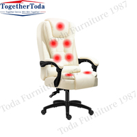 Chaise de bureau de direction marron Pchaisent Luxury, en acier inoxydable, moderne, pivotante, pour mobilier de bureau et immeubles de bureaux, avec base blanche