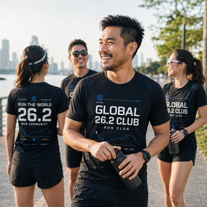 Camiseta Personalizada Global 26.2 Runner Club, Ropa de Carrera de Resistencia, Ropa Deportiva de Alto Rendimiento, Camiseta Vintage para Hombre, Ecológica y de Secado Rápido - Product Image 4