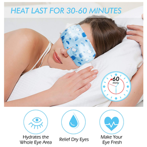 Masque oculaire chauffant à vapeur personnalisé avec logo, pour soulager la fatigue et le syndrome des yeux secs, compresses chaudes jetables - Product Image 2
