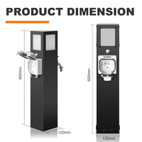 Prise de courant extérieure pour villa, en acier inoxydable, étanche IP66, avec contrôle intelligent Wi-Fi, rallonge 110-250V