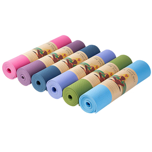 Estera de Yoga de alta calidad de 6mm de espesor TPE estera de yoga logotipo personalizado antideslizante y venta al por mayor de fábrica - Product Image 1