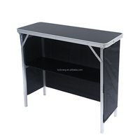 Table de bar/salle à manger pliante moderne en aluminium à haute performance, cadre noir, mobilier d'extérieur portable avec sacs de transport