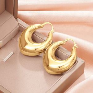 Meiaworks <b>Hoop</b> <b>Earrings</b> Gold Plated Zinc Alloy Unisex Trendy <b>Fashion</b> Jewelry <b>Earrings</b> - Product Image 5