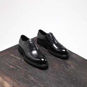 Zapatos de Baile Sociales para Hombre de Otoño con Cordones y Punta Cuadrada de Cuero Genuino de Alta Calidad - Product Image 4