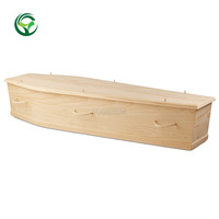 Nouveautés en gros : Cercueil en bois naturel de style américain pour adultes, modèle YGR-W05, provenant du Shandong – Fournitures funéraires