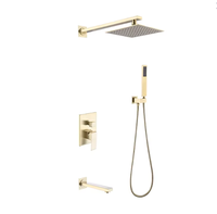 Ensemble de douche de luxe pour hôtel et villa, design moderne, double jet de pluie, jets doux, barre coulissante à poignée unique, finition chromée