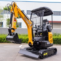 Excavatrice hydraulique sur chenilles HT18C à commande par joystick, poids opérationnel de 1,8 tonne, bras pivotant, garantie 1 an