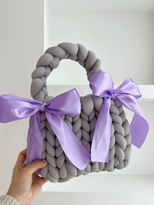 2025 nouvelle mode fil <span class=keywords><strong>géant</strong></span> tresse <span class=keywords><strong>Boe</strong></span> sac à main doux Tube fil à la main tissé Crochet épaule sac à main pour les femmes - Product Image 4