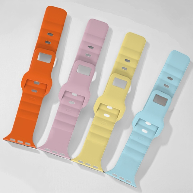 Liquid Silicone Watch Strap Colorful Easy Fit Watch Band Non-cracking Baby Face Silicon Waterproof Wrist Strap for Apple Watch