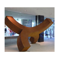 Art Grande Taille Extérieur Creative Design Corten Steel Leaves Sculpture Décorative fleur rouillée métal statue de jardin personnalisée