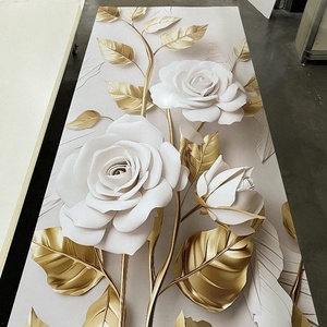 Panel de Pared de PVC Impermeable con Diseño Geométrico Moderno, Lámina de Mármol UV de Alto Brillo y Grosor Personalizado para Dormitorio, Gimnasio o Villa - Product Image 1