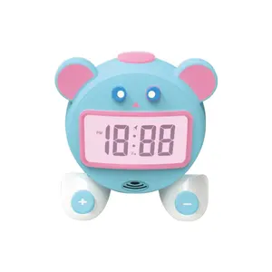 2024 vente chaude horloge de bureau Lcd rétro-éclairage mignon dessin animé jouet Snooze jouet horloge pour les enfants