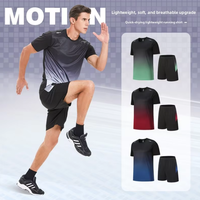 Vêtements de sport vintage d'été, vêtements de gym, imprimé léopard, chemises à manches courtes à séchage rapide, ensemble 100% polyester pour hommes
