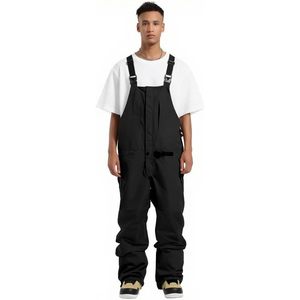 Salopette de snowboard pour homme personnalisée, imperméable, respirante 15K 10K, 7 poches, non isolée, noire, taille M - Product Image 1