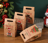 Boîte à friandises pliable en forme de Père Noël, adorable boîte cadeau pour biscuits, pour les enfants, fête de Noël, emballage de collations