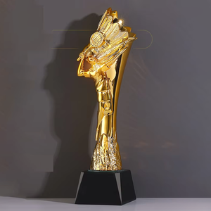 Nouveau design Crystal Craft trophée en métal personnalisé trophée d'or trophée de football de football coupe - Product Image 3