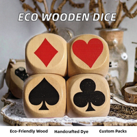 Dés de jeu de luxe en bois teint à la main, écologiques, durables et personnalisables, lot de 7 pièces, pour famille, poker, casino, fête - Vente directe usine