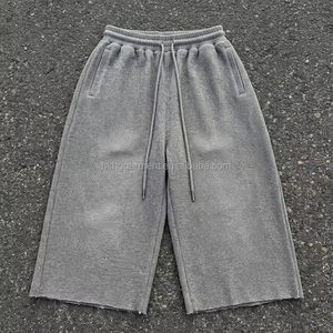 Waffle <b>Thermal</b> Fabric 100%cotton Vintage Washed Shorts Men Distressed Custom Cargo Shorts Hip Hop 100%Cotton Short <b>Pants</b> for Men - Product Image 1