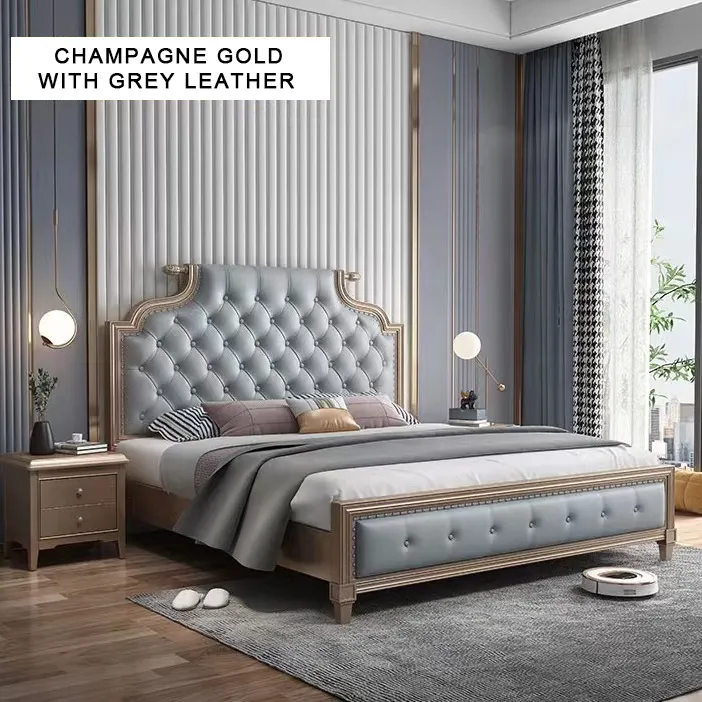 Factory direct sales of American luxury wood bed bed samples and Modern Bedroom Furniture Set Wood Double King Size Bed