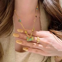 Collier en argent sterling 925 de style chinois avec pendentif de longévité émaillé pour femme, chaîne de pull de luxe et tendance