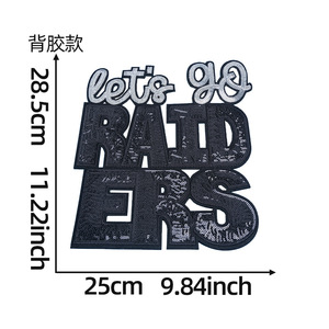 Custom Let's Go Raiders Glitter Sequin Embroidered Patch Game Day Embroidered Patch for DIY Textile Craft 32 Teams Wholesale