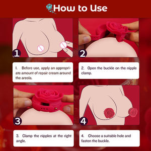 リモコンシリコン振動乳首クランプ女性BDSM大人のおもちゃミニ見えない調整可能な女性乳首クランプローズバイブレーター - Product Image 5