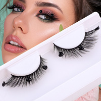 5 styles de faux cils en strass effet œil de renard, 10-12mm, faits à la main, sans cruauté, réutilisables, qui brillent dans le noir, pour la Saint-Valentin
